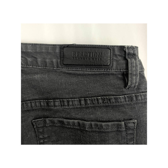 Black Denim Jeans 30 x 30 Stretch Men's Reaction Kenneth Cole Slim Fit - Picture 8 of 13